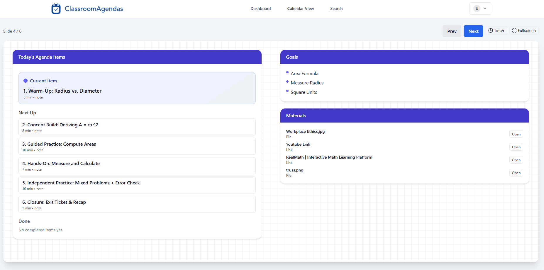 Presentation mode variant